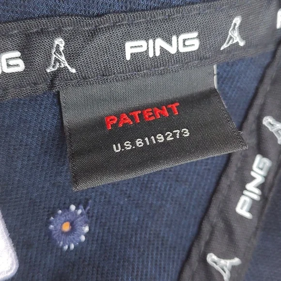 PING Embroidered White Blue Red Visor Snapback Golf Cap Hat